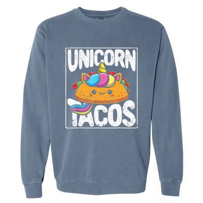 Funny Unicorn Tacos Cinco de Mayo Taco Fiesta Mexican Horse Garment-Dyed Sweatshirt