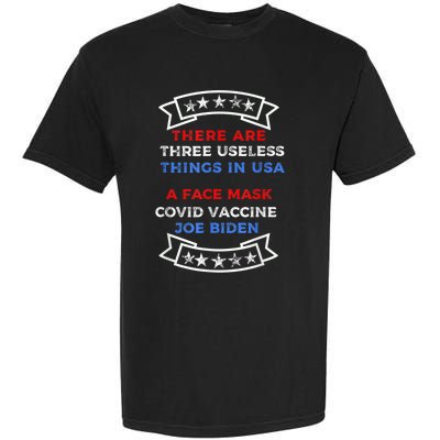 Funny Useless Things Vaccine Biden Stars Grunge Distressed Garment-Dyed Heavyweight T-Shirt