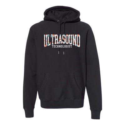 Floral Ultrasound Technologist Sonographer Premium Hoodie