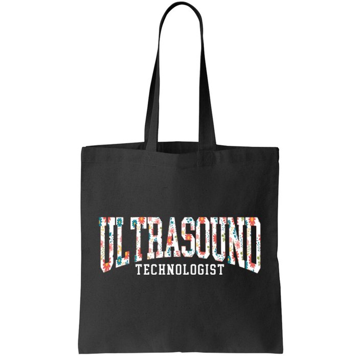 Floral Ultrasound Technologist Sonographer Tote Bag