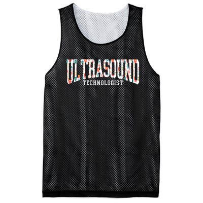 Floral Ultrasound Technologist Sonographer Mesh Reversible Basketball Jersey Tank