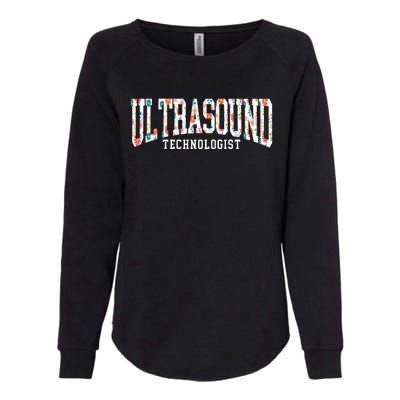 Floral Ultrasound Technologist Sonographer Womens California Wash Sweatshirt