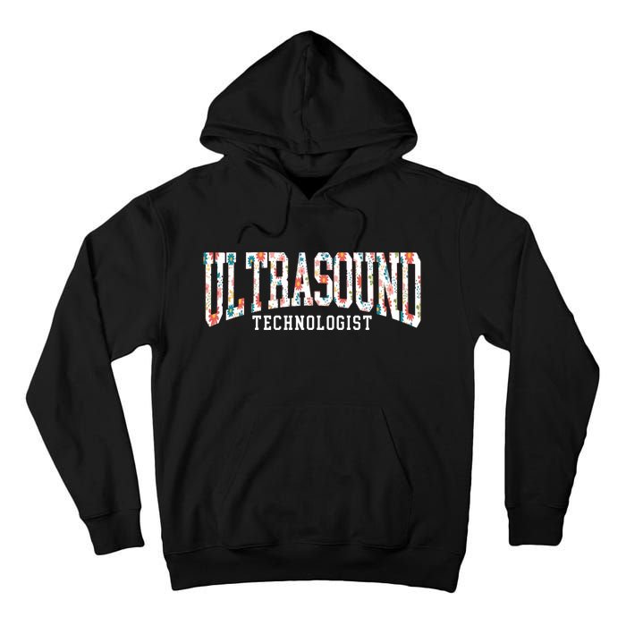 Floral Ultrasound Technologist Sonographer Tall Hoodie