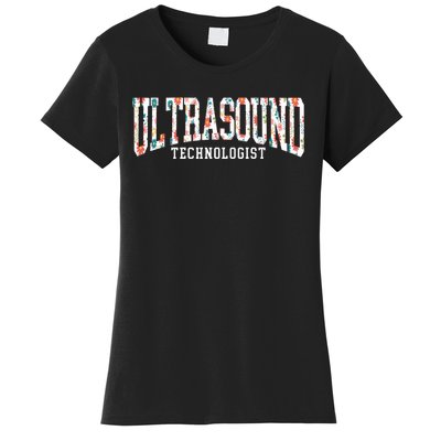 Floral Ultrasound Technologist Sonographer Women's T-Shirt