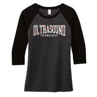 Floral Ultrasound Technologist Sonographer Women's Tri-Blend 3/4-Sleeve Raglan Shirt