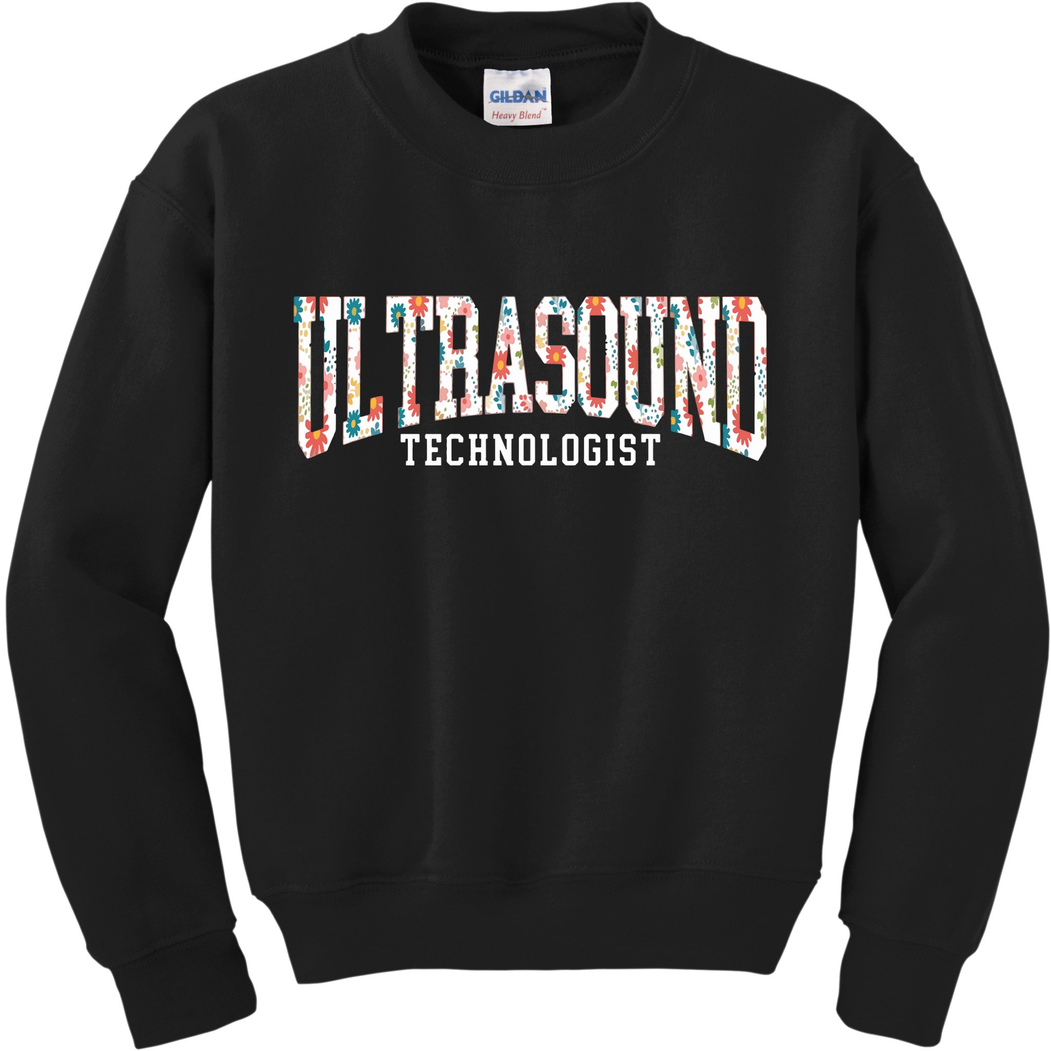 Floral Ultrasound Technologist Sonographer Kids Sweatshirt