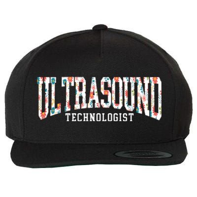 Floral Ultrasound Technologist Sonographer Wool Snapback Cap