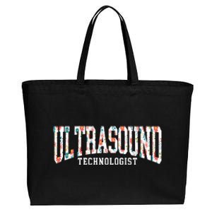 Floral Ultrasound Technologist Sonographer Cotton Canvas Jumbo Tote