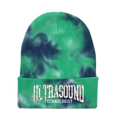 Floral Ultrasound Technologist Sonographer Tie Dye 12in Knit Beanie