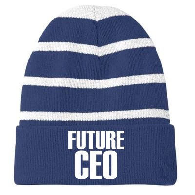 Future CEO Striped Beanie with Solid Band