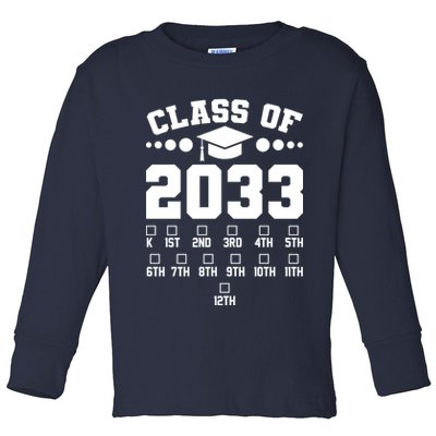 Future Class Of 2033 Check Mark Chart Toddler Long Sleeve Shirt