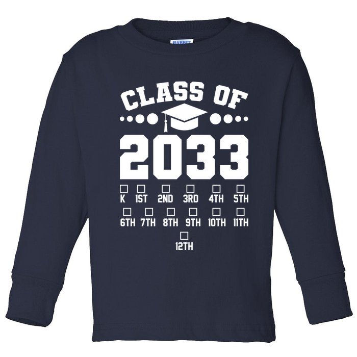 Future Class Of 2033 Check Mark Chart Toddler Long Sleeve Shirt