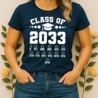 Future Class Of 2033 Check Mark Chart Womens T-Shirt