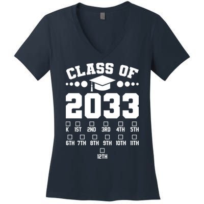 Future Class Of 2033 Check Mark Chart Women's V-Neck T-Shirt