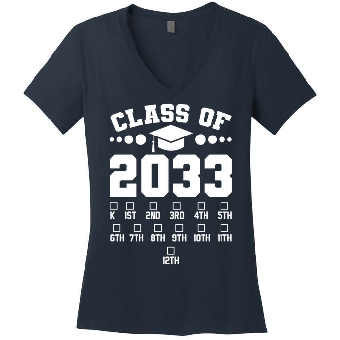 Future Class Of 2033 Check Mark Chart Women's V-Neck T-Shirt