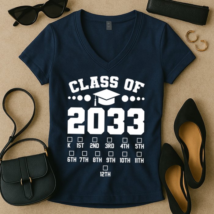 Future Class Of 2033 Check Mark Chart Women's V-Neck T-Shirt