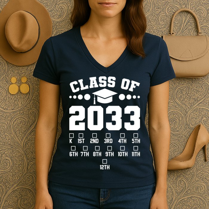 Future Class Of 2033 Check Mark Chart Women's V-Neck T-Shirt