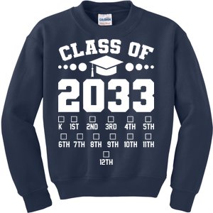 Future Class Of 2033 Check Mark Chart Kids Sweatshirt