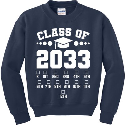 Future Class Of 2033 Check Mark Chart Kids Sweatshirt