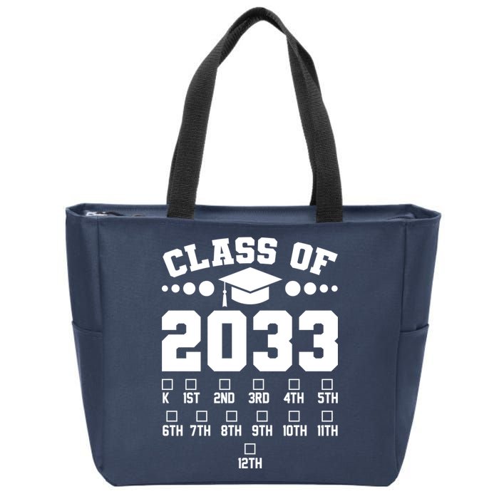 Future Class Of 2033 Check Mark Chart Zip Tote Bag