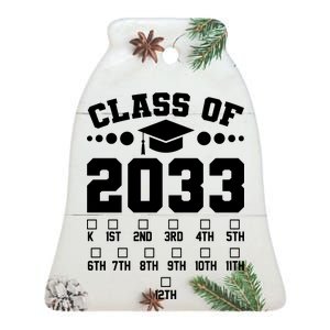 Future Class Of 2033 Check Mark Chart Ceramic Bell Ornament