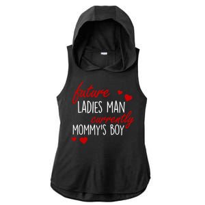 Future Ladies Man Currently Mommy's Boy Ladies PosiCharge Tri-Blend Wicking Draft Hoodie Tank