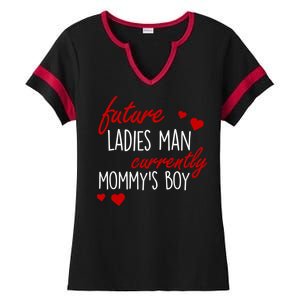 Future Ladies Man Currently Mommy's Boy Ladies Halftime Notch Neck Tee