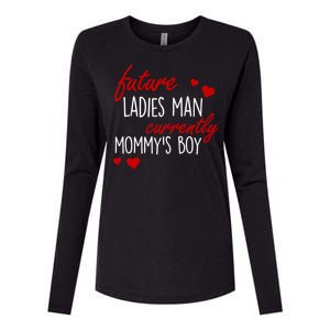 Future Ladies Man Currently Mommy's Boy Womens Cotton Relaxed Long Sleeve T-Shirt