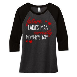 Future Ladies Man Currently Mommy's Boy Women's Tri-Blend 3/4-Sleeve Raglan Shirt