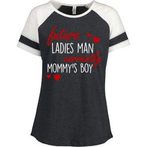 Future Ladies Man Currently Mommy's Boy Enza Ladies Jersey Colorblock Tee