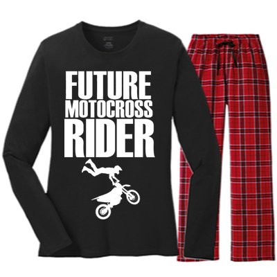 Future Motocross Rider Women's Long Sleeve Flannel Pajama Set 