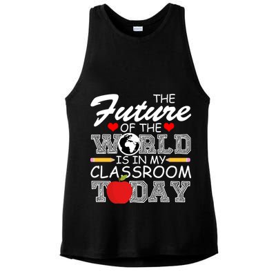 Future Of The World Is In My Classroom Ladies PosiCharge Tri-Blend Wicking Tank