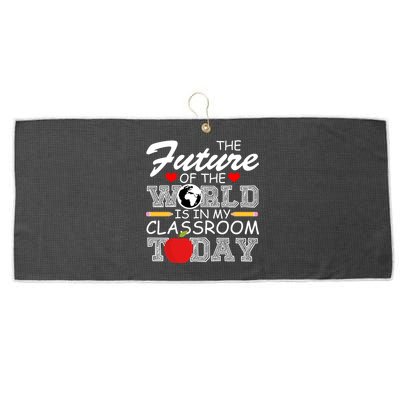 Future Of The World Is In My Classroom Large Microfiber Waffle Golf Towel