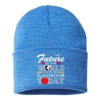 Future Of The World Is In My Classroom Sustainable Knit Beanie