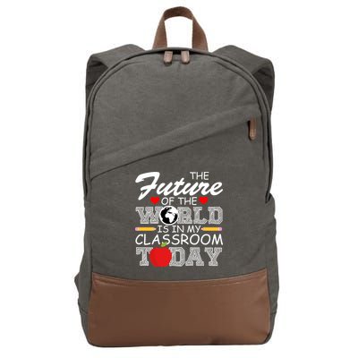 Future Of The World Is In My Classroom Cotton Canvas Backpack