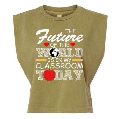 Future Of The World Is In My Classroom Garment-Dyed Women's Muscle Tee