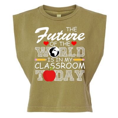 Future Of The World Is In My Classroom Garment-Dyed Women's Muscle Tee