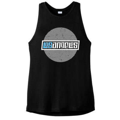 Futuristic Los Angeles Logo Ladies PosiCharge Tri-Blend Wicking Tank