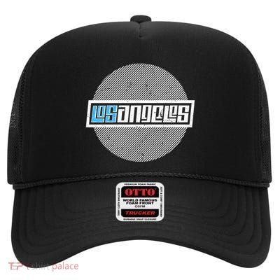 Futuristic Los Angeles Logo High Crown Mesh Back Trucker Hat