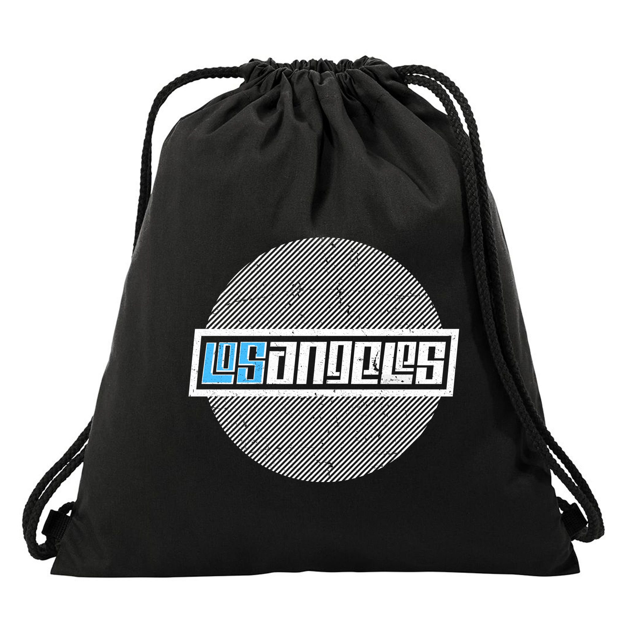 Futuristic Los Angeles Logo Drawstring Bag