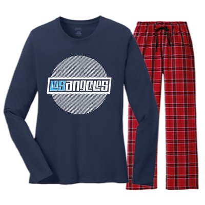 Futuristic Los Angeles Logo Women's Long Sleeve Flannel Pajama Set 