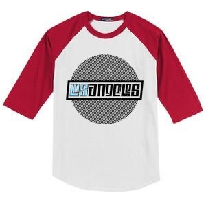 Futuristic Los Angeles Logo Kids Colorblock Raglan Jersey