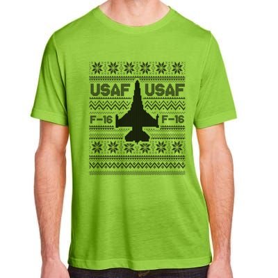 F16 Usaf Ugly Christmas Sweater Gift Fighter Pilot Adult ChromaSoft Performance T-Shirt