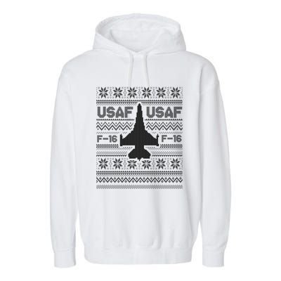 F16 Usaf Ugly Christmas Sweater Gift Fighter Pilot Garment-Dyed Fleece Hoodie