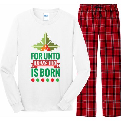 For Unto Us A Child Is Born Long Sleeve Pajama Set