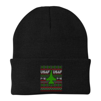 F16 Usaf Ugly Christmas Sweater Funny Gift Fighter Pilot Beanie
