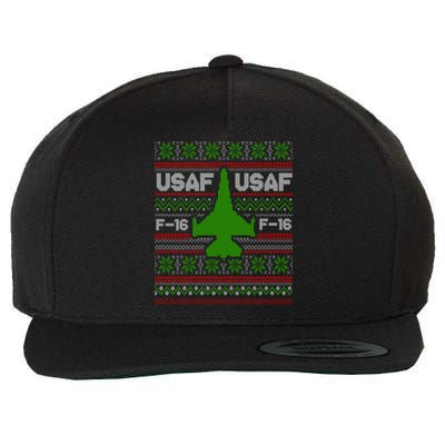 F16 Usaf Ugly Christmas Sweater Funny Gift Fighter Pilot Wool Snapback Cap