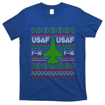 F16 Usaf Ugly Christmas Sweater Funny Gift Fighter Pilot T-Shirt