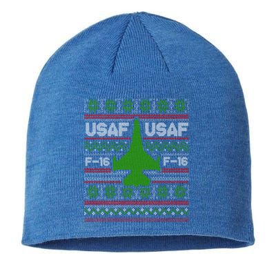 F16 Usaf Ugly Christmas Sweater Funny Gift Fighter Pilot Sustainable Beanie