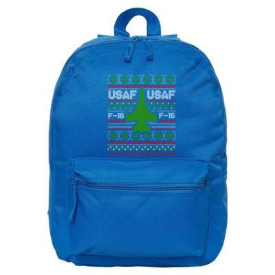F16 Usaf Ugly Christmas Sweater Funny Gift Fighter Pilot 16 in Basic Backpack